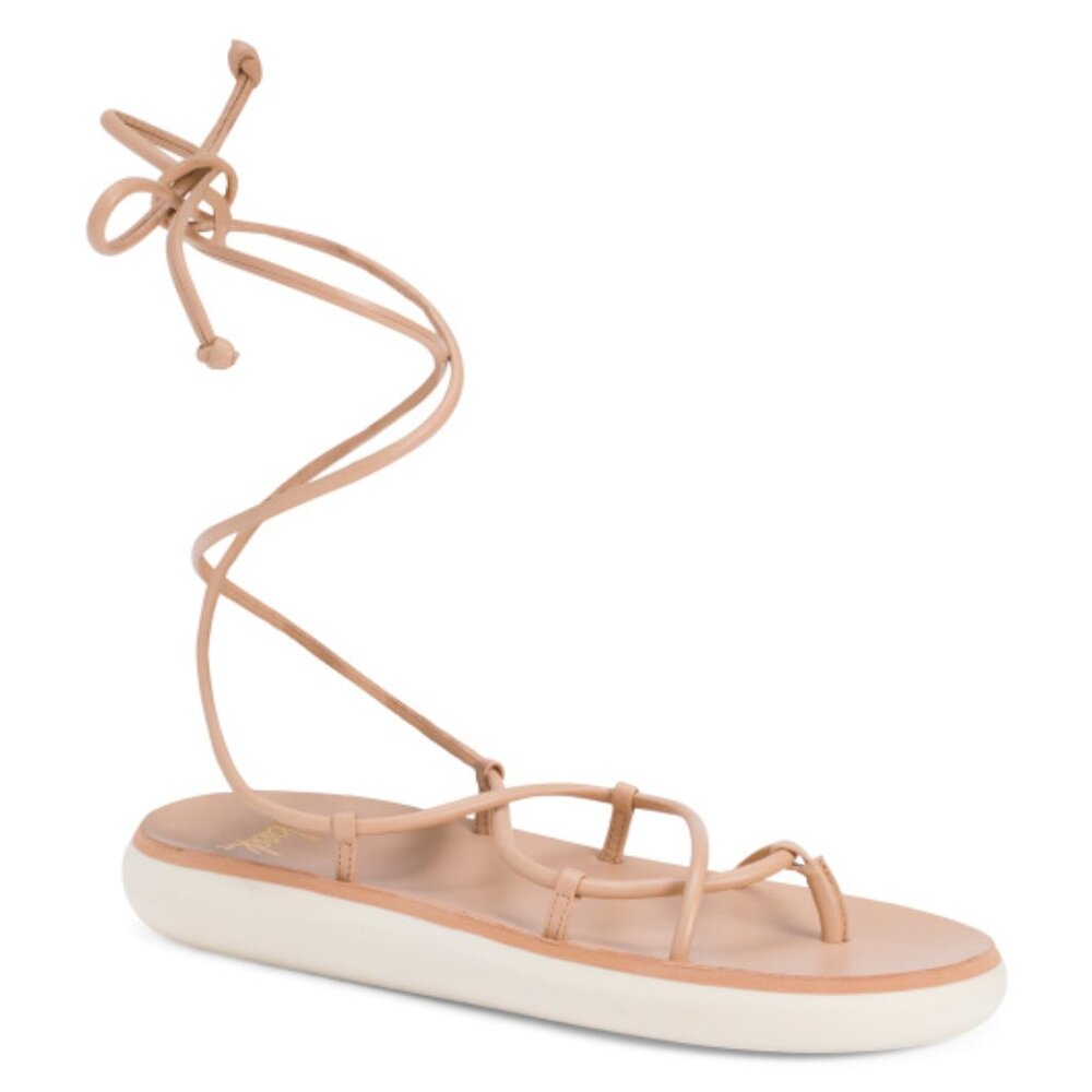 NEW BEEK Made In Brazil Leather Chirp Ankle Tie  women Sandals  in beach 7255s1